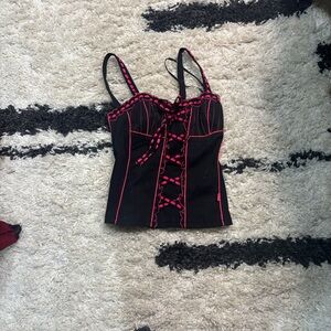 NWT Tripp NYC Babydoll Corset Top Women’s M Punk Goth Grunge Y2K Emo Pink Scene